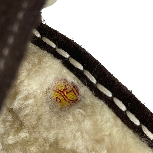 COLE HAAN D20693 BROWN SUEDE SHEEPSKIN LINED RUBBER WATERPROOF SOLE CLOG MULES - Picture 13 of 14